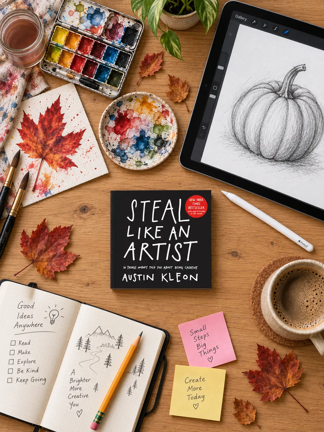 Cover image for Steal Like an Artist: 10 things nobody told you about being creative - Austin Kleon